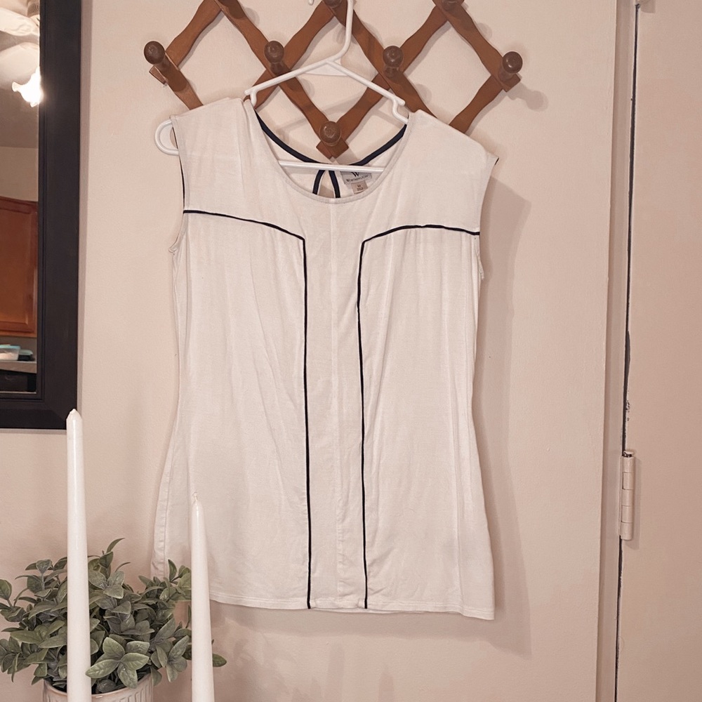 Black and White Cap Sleeve Blouse